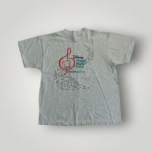 Vintage Gray Disney Magic Music Days Crewneck Cotton T-shirt Adult Size XL